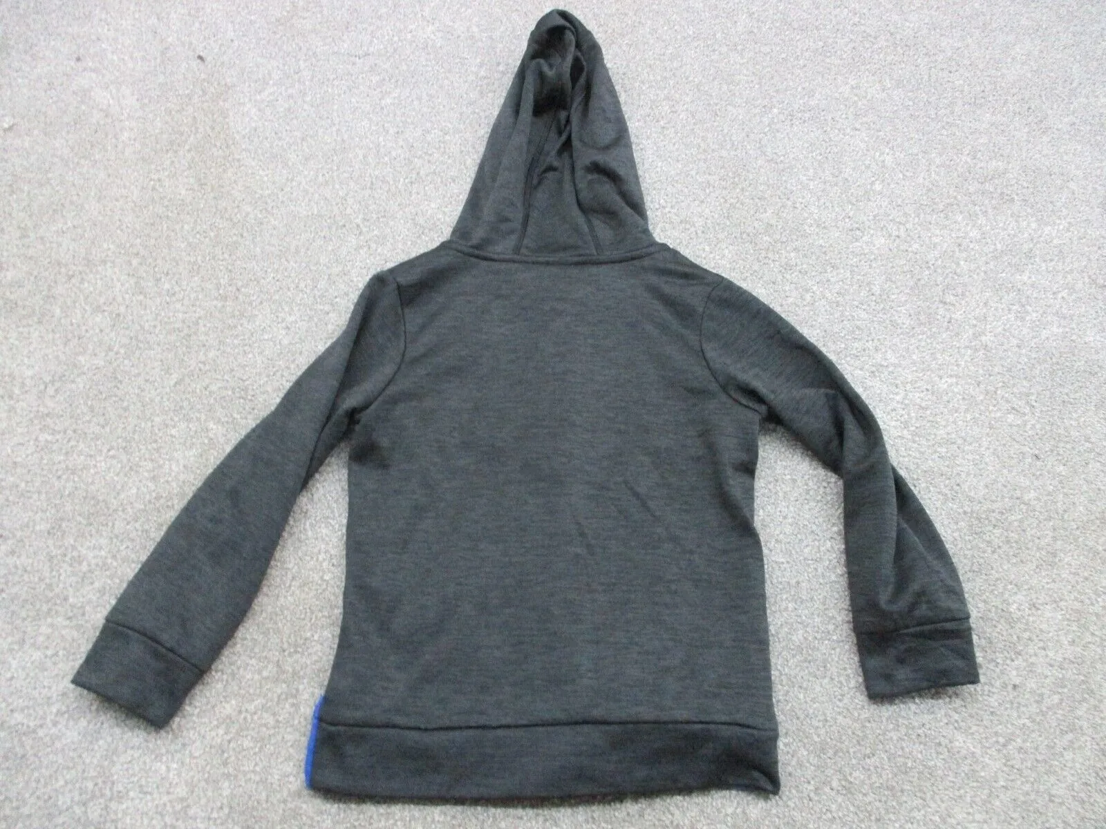 Adidas Hoodie Boys 5 Black Blue Front 3 Striped Full Zip Sweatshirt Long Sleeve