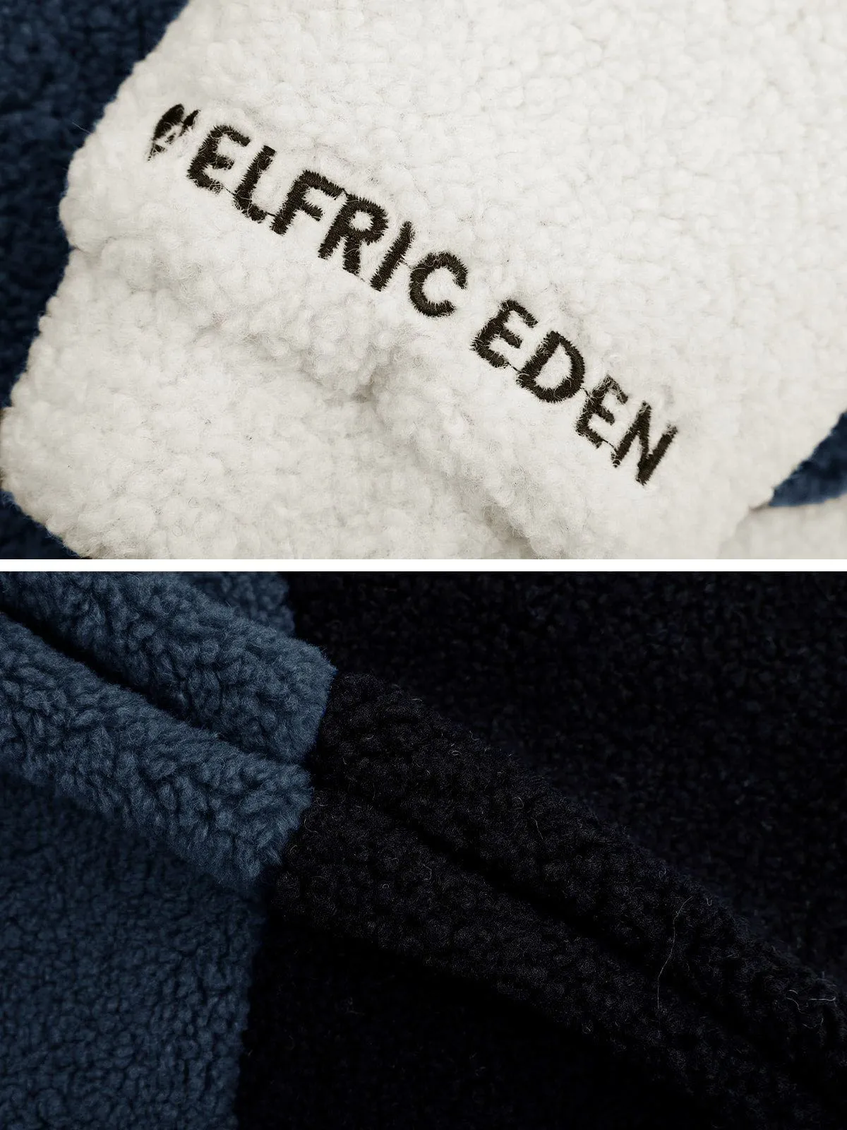 Aelfric Eden Patchwork Color Blocking Sherpa Coat