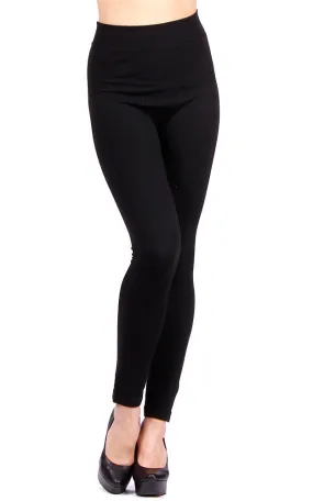 AL15096 Black French Terry Fleece Leggings