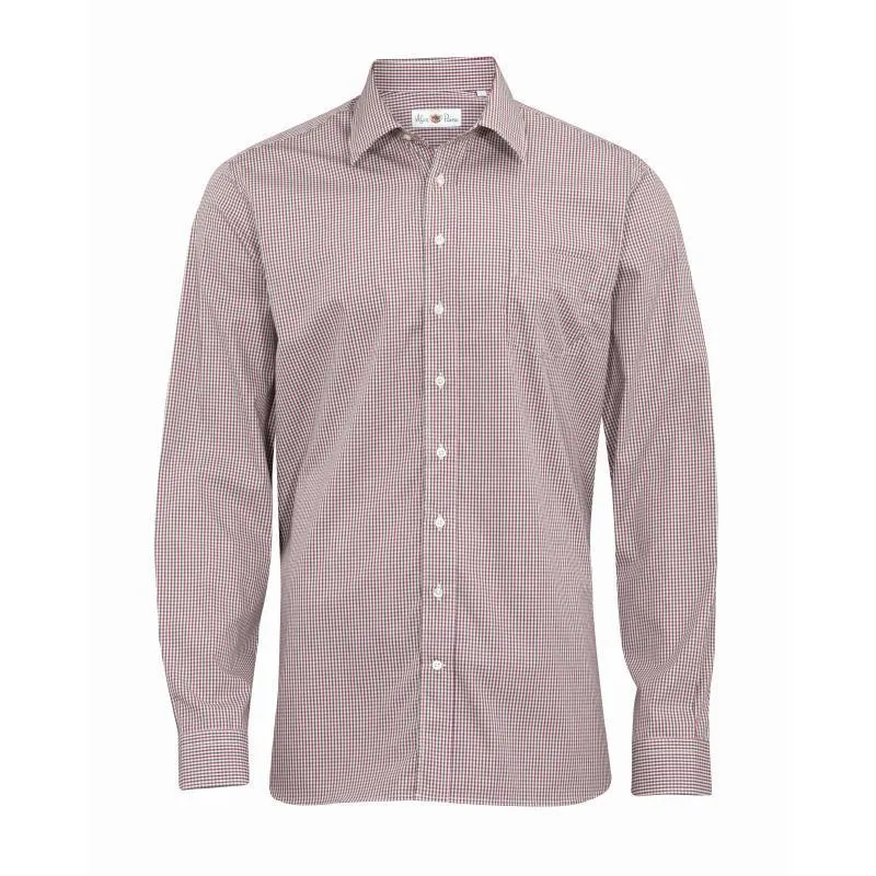 Alan Paine Dunsdale Mens Cotton Shirt - Mulberry Check