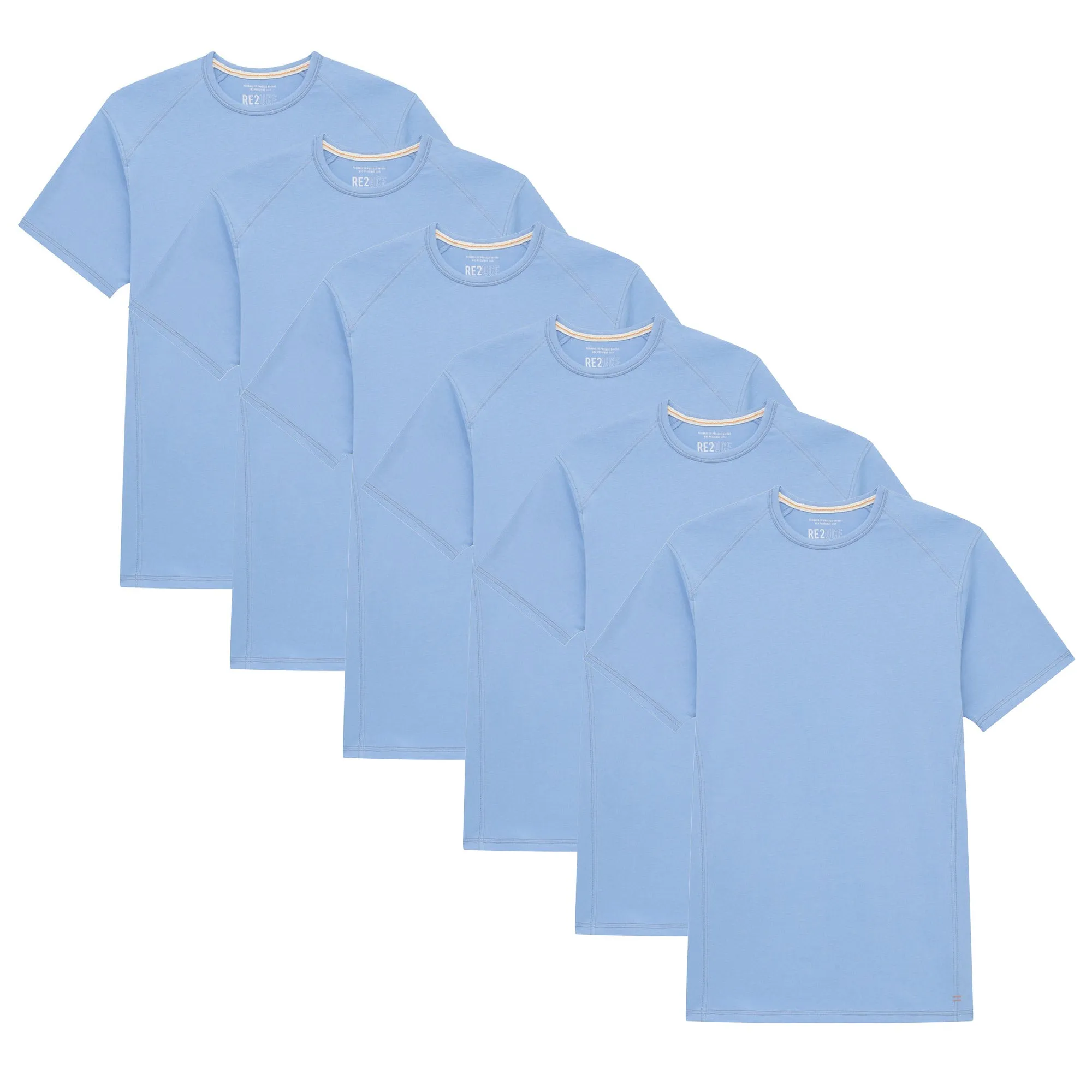 All Blue Organic Crew Neck Tee 6 Pack