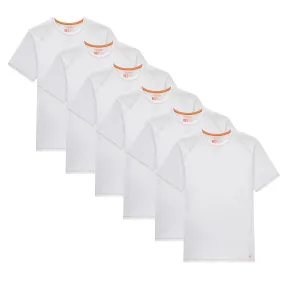 All White Organic Crew Neck Tee 6 Pack