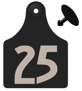 Allflex Pre-Numbered Maxi tags in bags of 25- Black