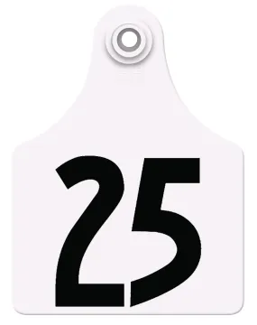 Allflex Pre-Numbered Maxi tags in bags of 25- White