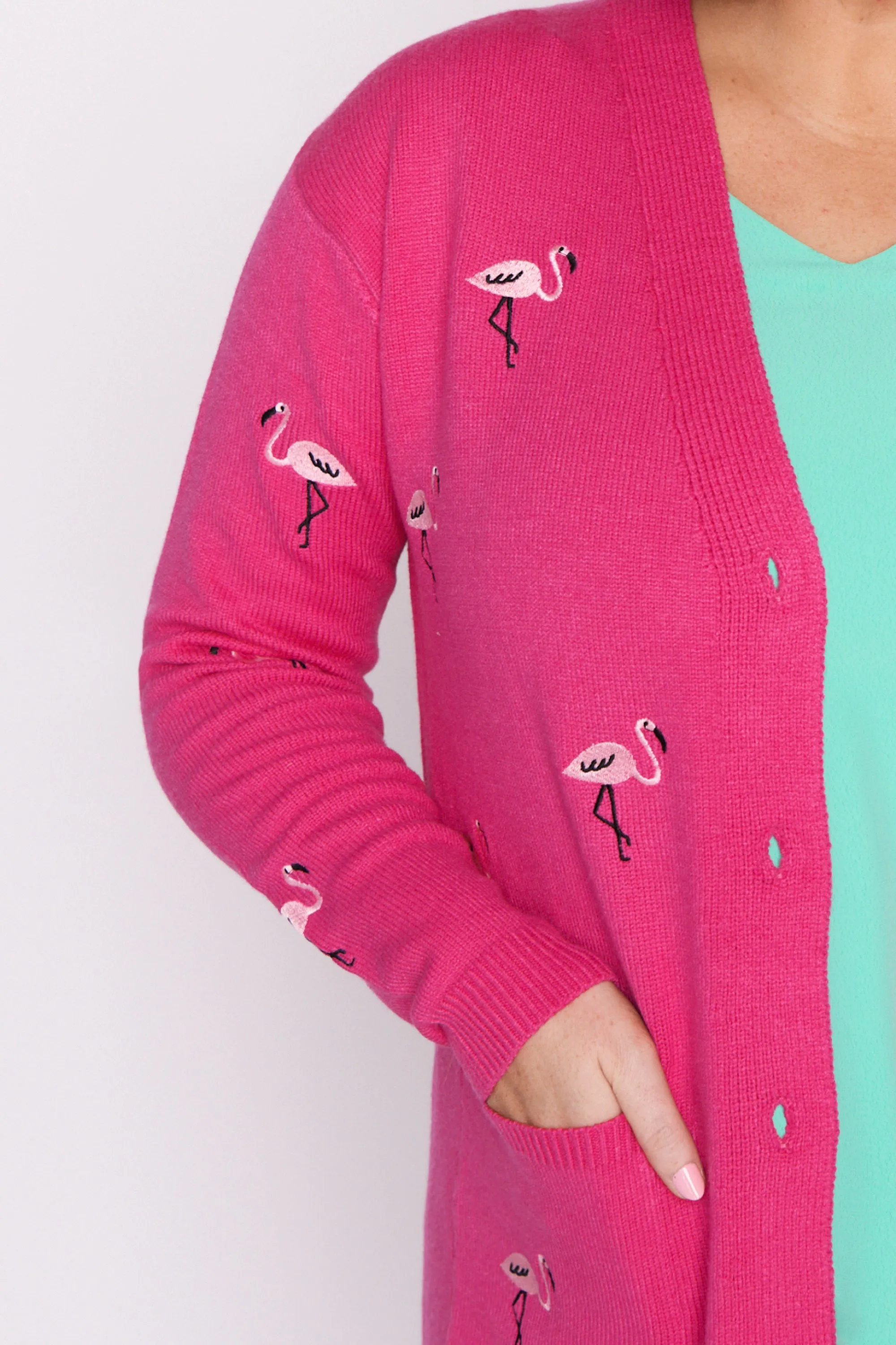 Angela Pink Flamingo Cardi