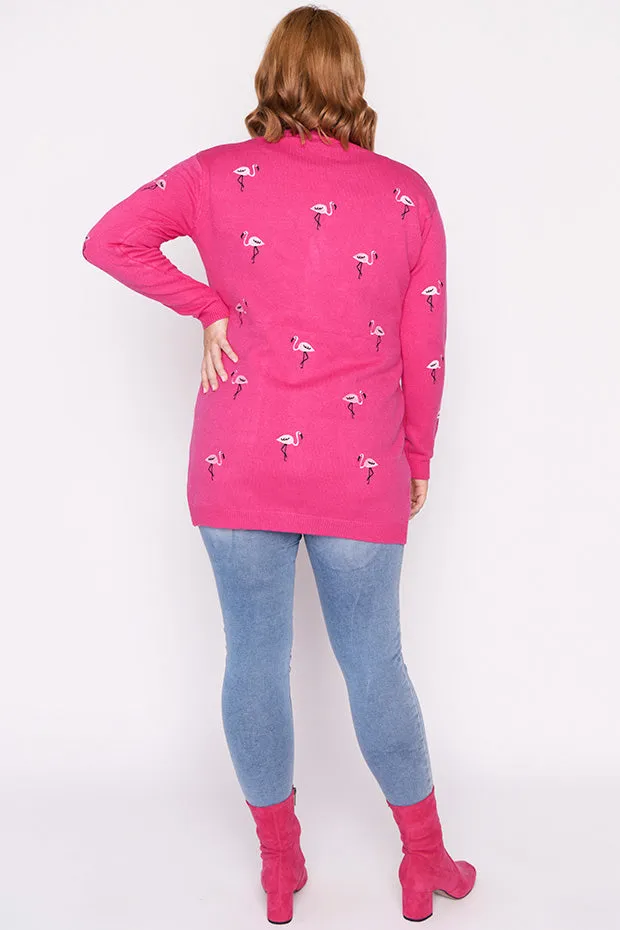 Angela Pink Flamingo Cardi