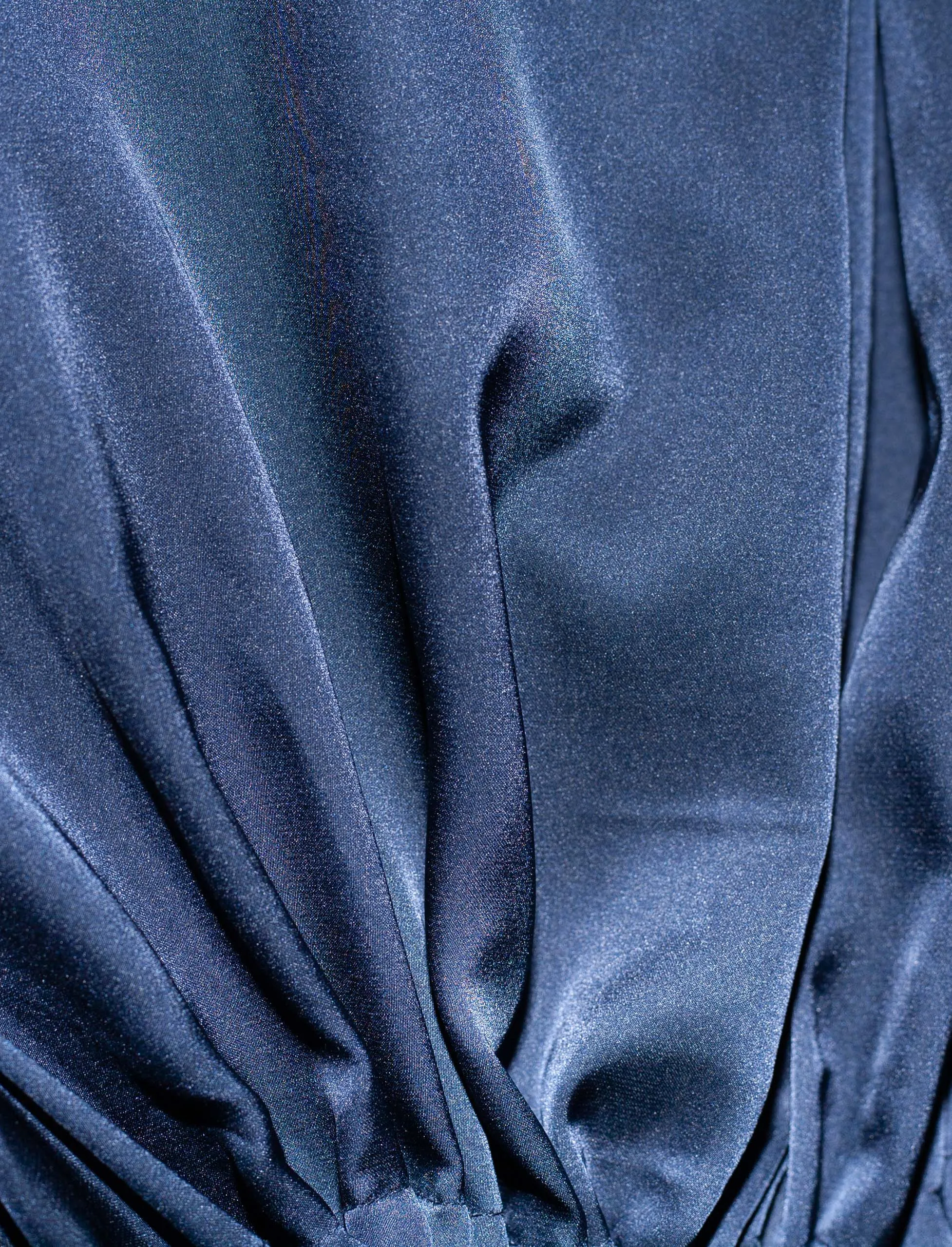 Asia Dress (Navy Satin)