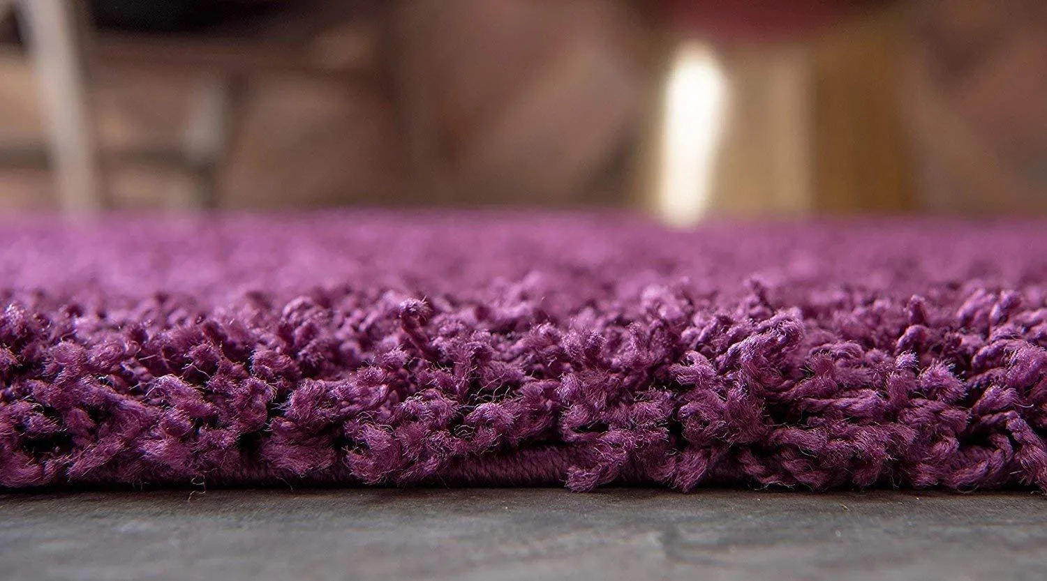 Aubergine Thick Shaggy Rug - California