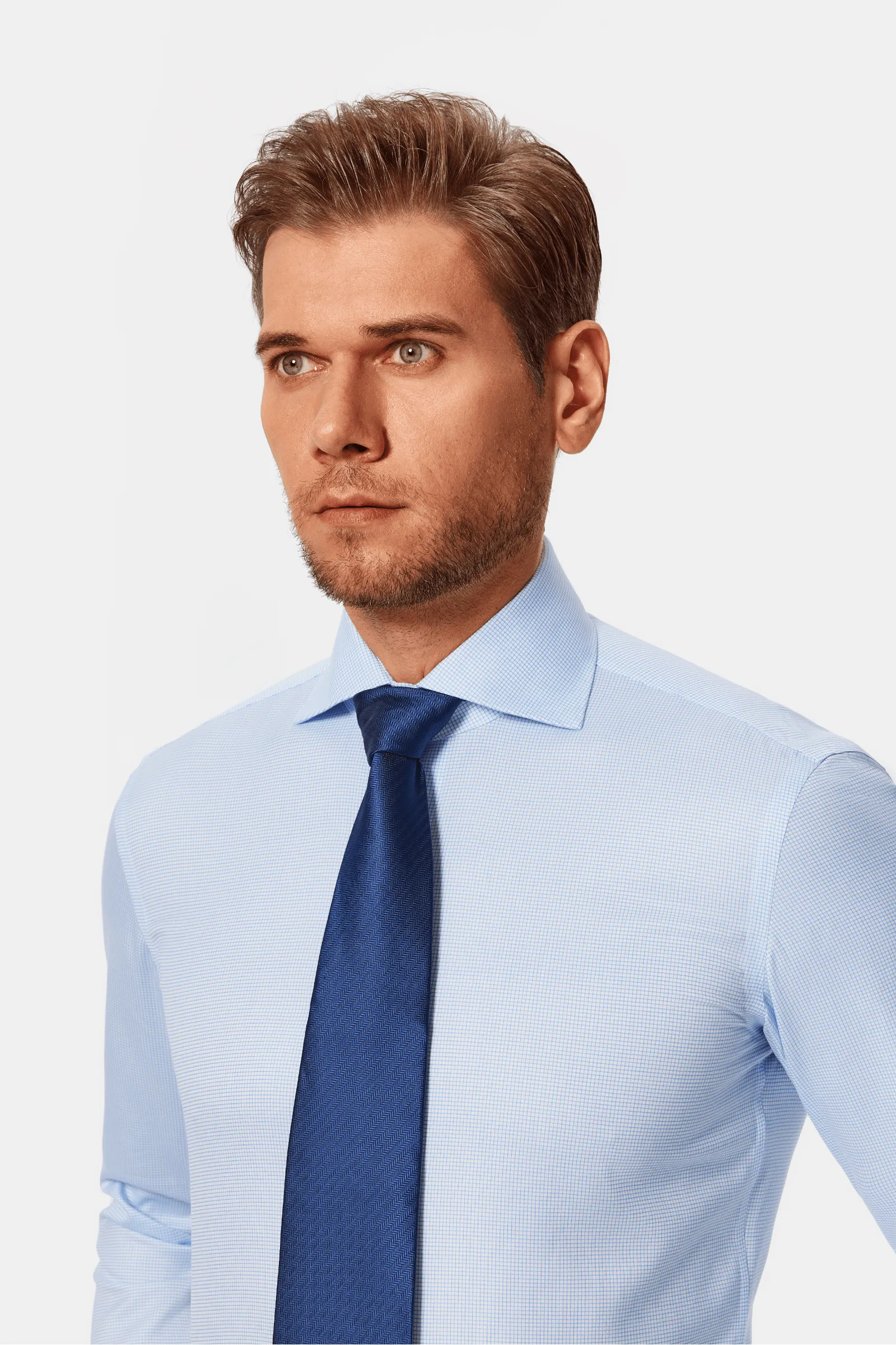 Bateman Blue Weave Lucious Non-Iron Shirt