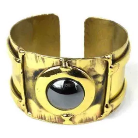 Between the Lines Hematite Brass Cuff Brass Images