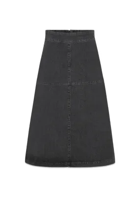 Black Denim Lunar Skirt - Black