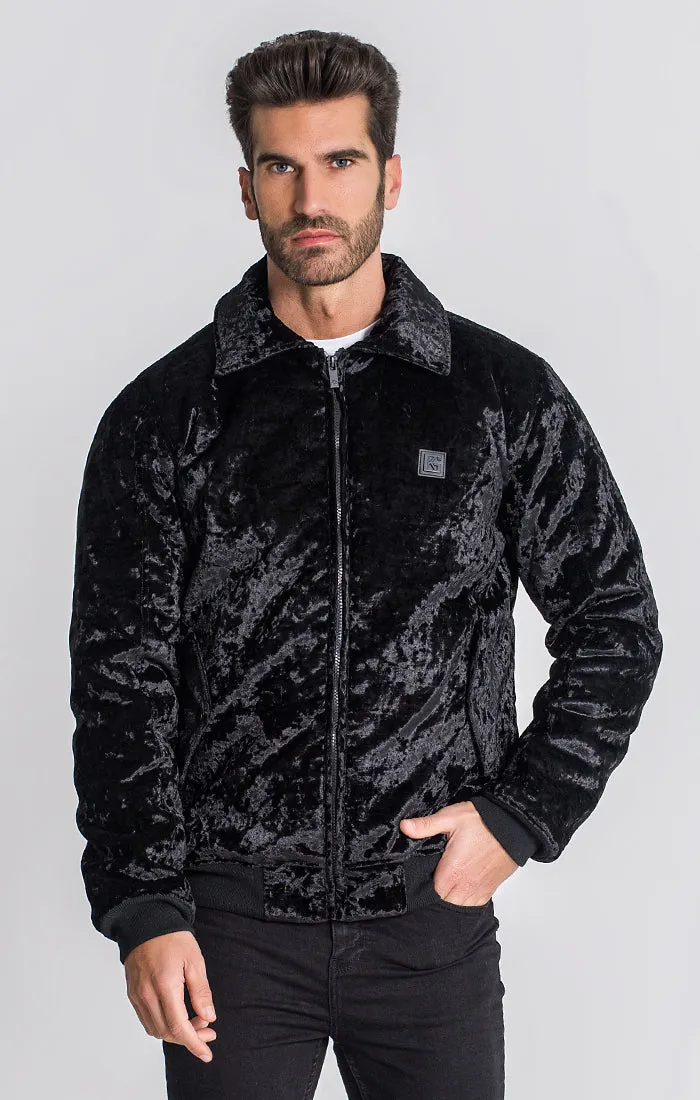 Black Hollywood Velvet Bomber Jacket