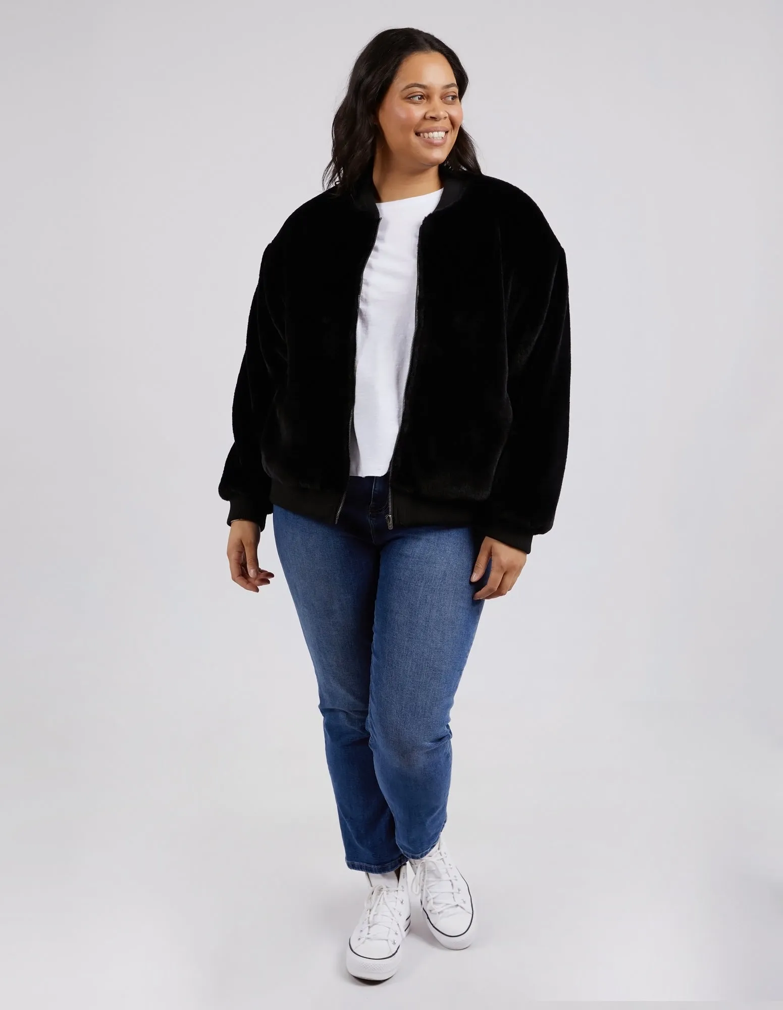 Blaze Fur Bomber Black