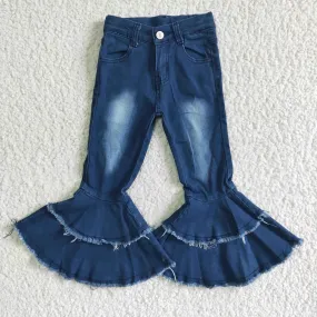 Blue Bleached bouble flares pants jeans