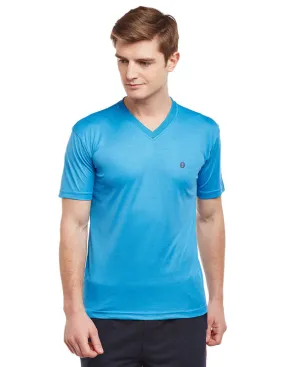 Bodyactive Men Turquoise Dri-Fit V-Neck T-Shirt-TS11-TRQ