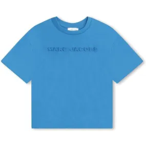 Boys Blue Embossed Short Sleeve T-Shirt