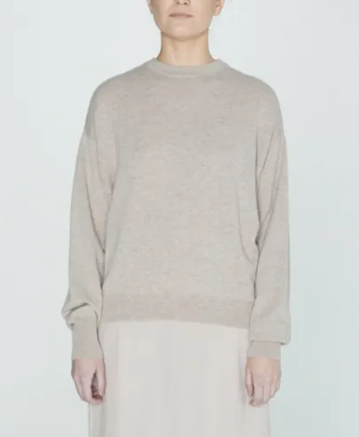 Brazeau Tricot Slouchy Rosegold Cashmere Crew Sweater