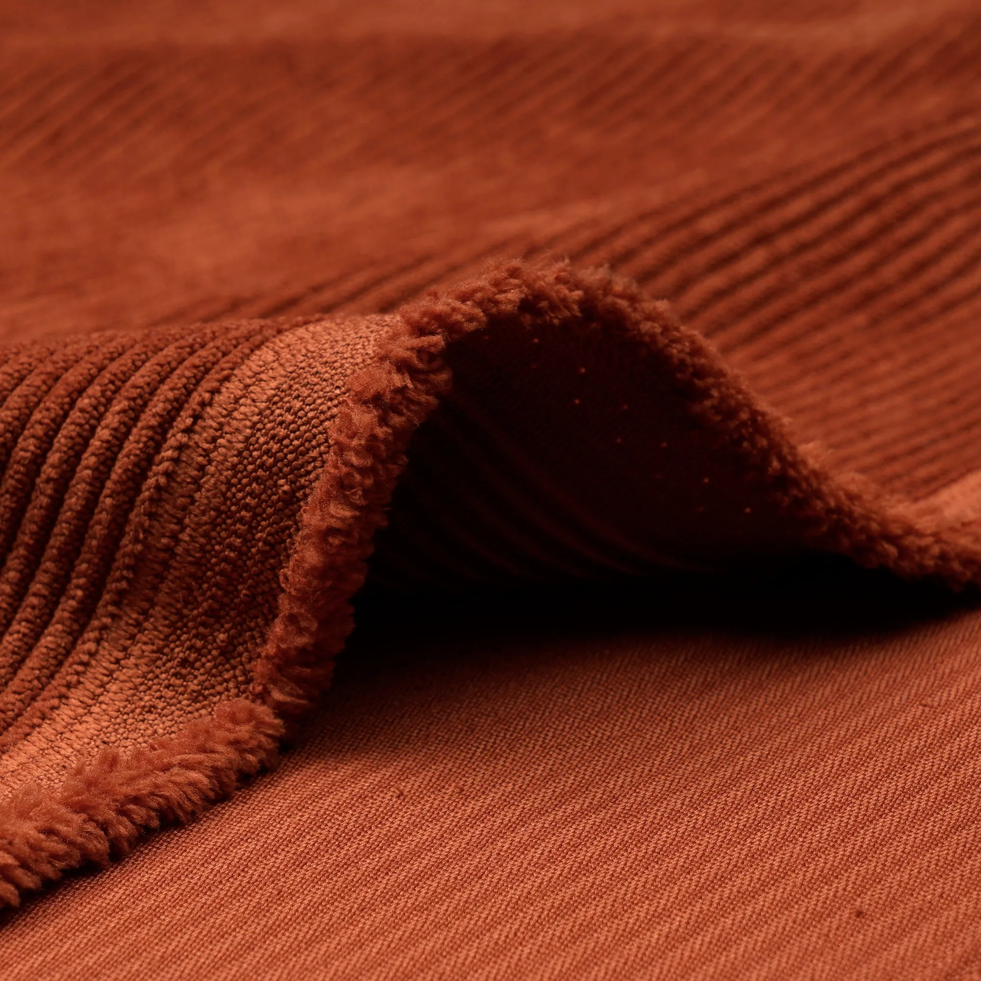 Brick Red Imported Cotton Corduroy Fabric (60" Wide)