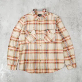 Brixton Bowery L/S Flannel Shirt - White / Yellow / Red