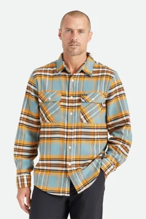 Brixton Bowery Stretch Untility Flannel -  Burnt Orange/Deep Lake/Off White