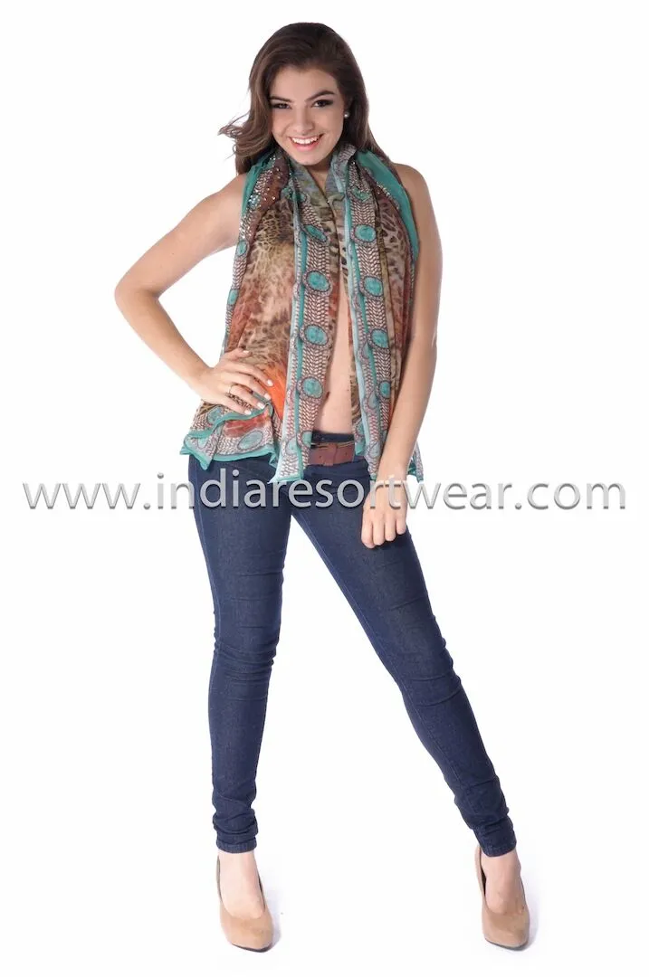 Brown scarf top 113