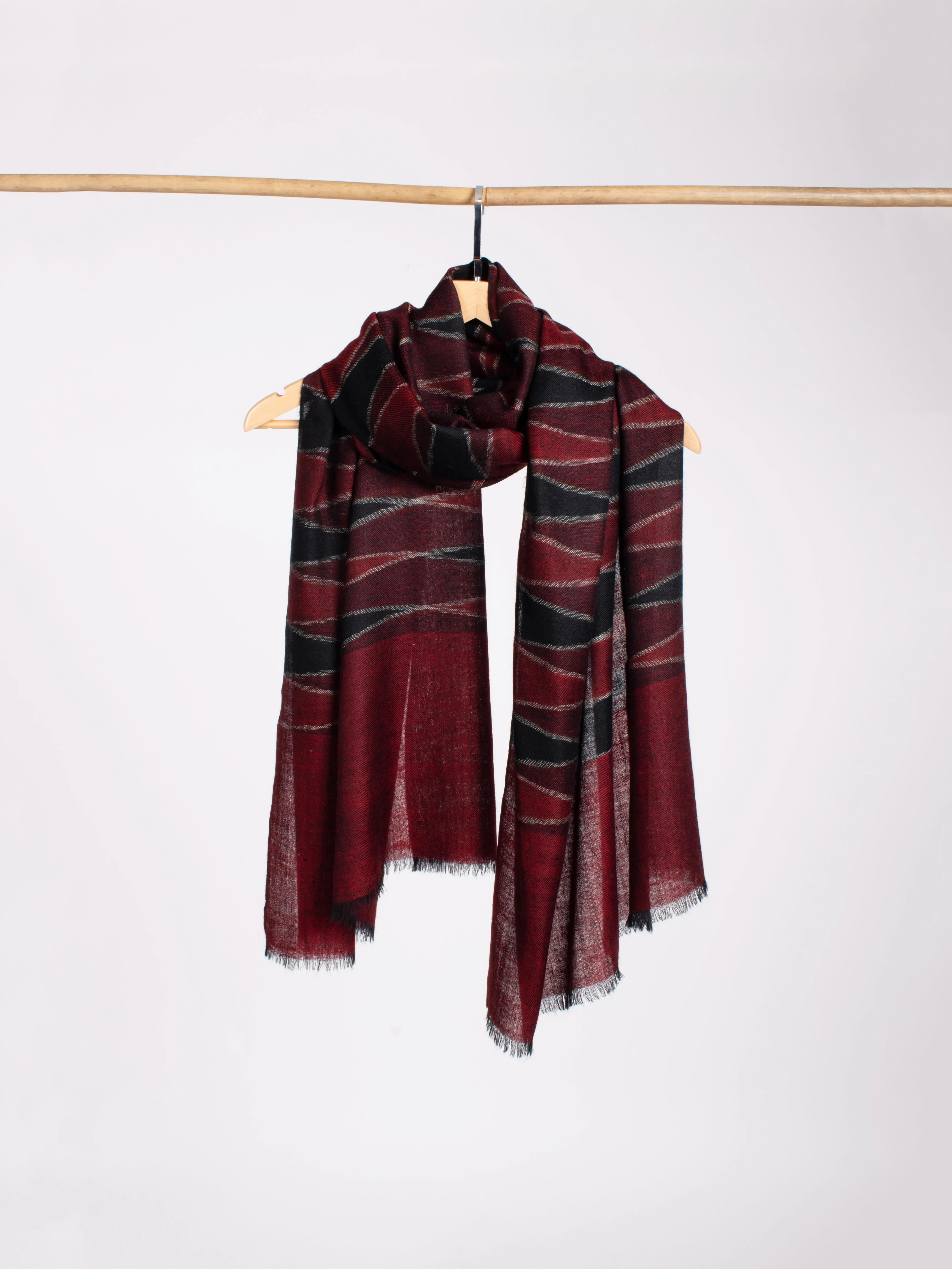 Burgundy and Bordeaux Cashmere Scarf