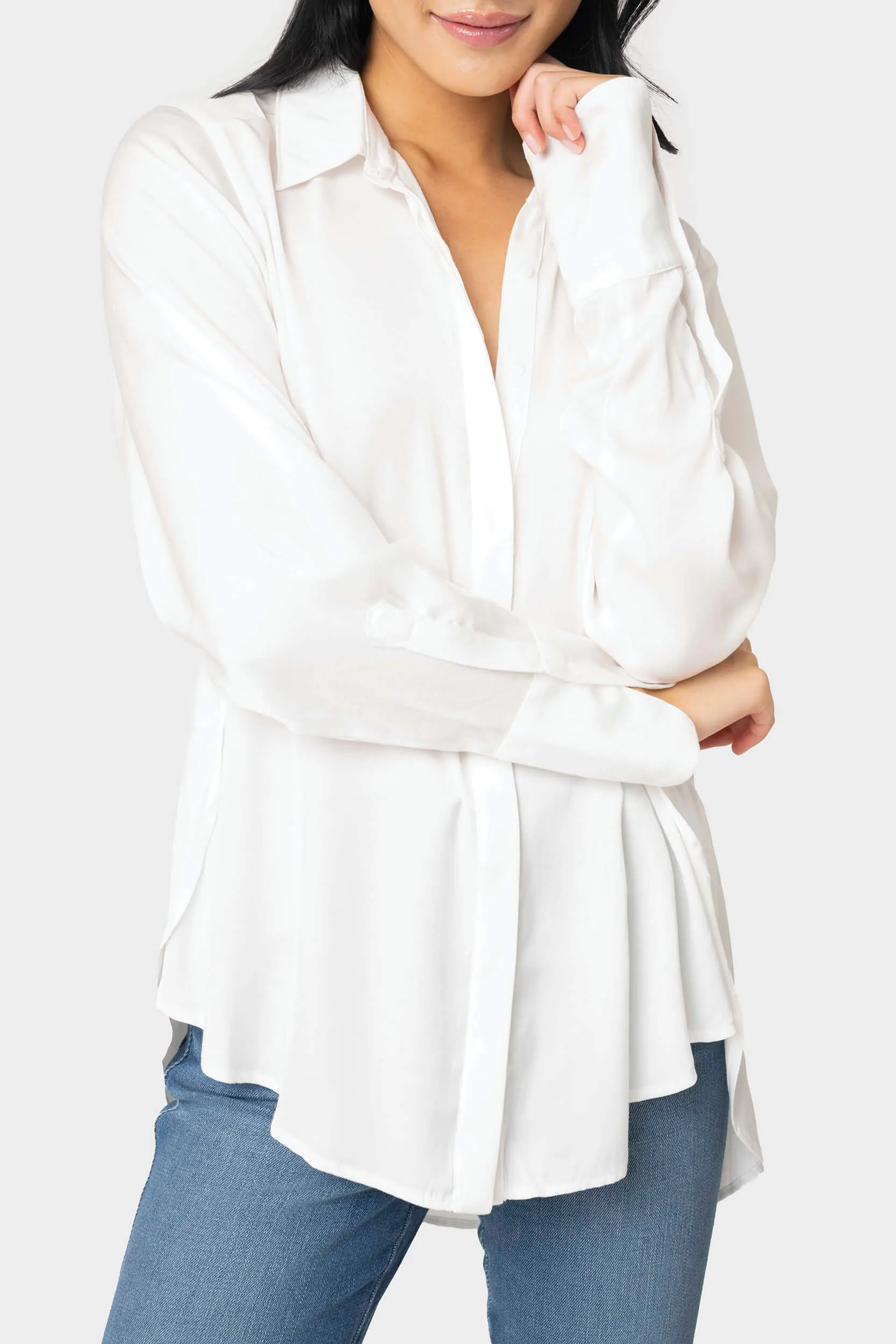 Button Front Shirt Blouse