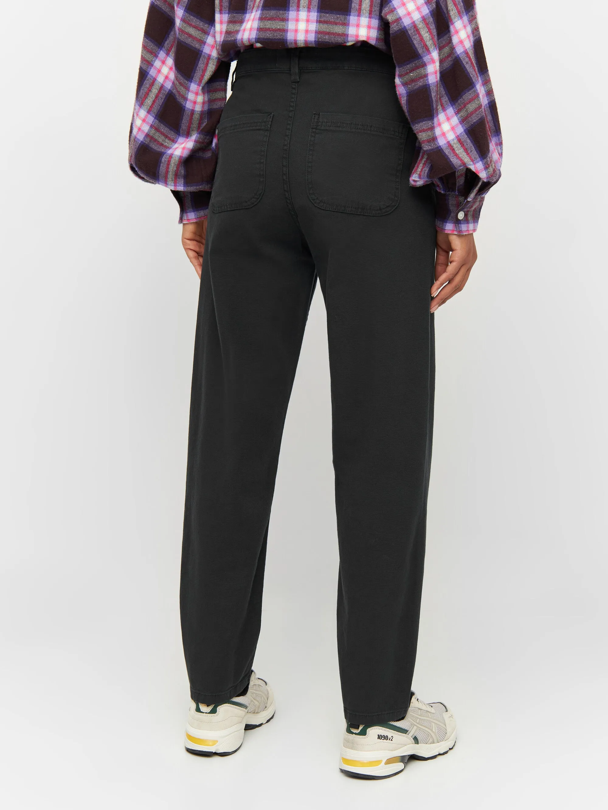 CALLA tapered mid-rise canvas workwear pants - Black Jet