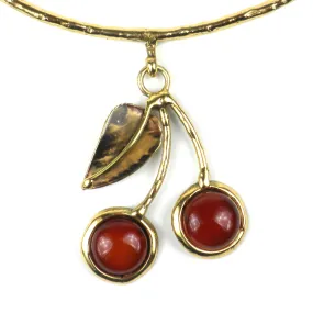 Carnelian Brass Cherry Necklace Brass Images