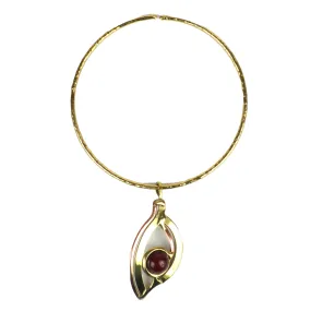 Carnelian Eye Pendant Necklace Brass Images