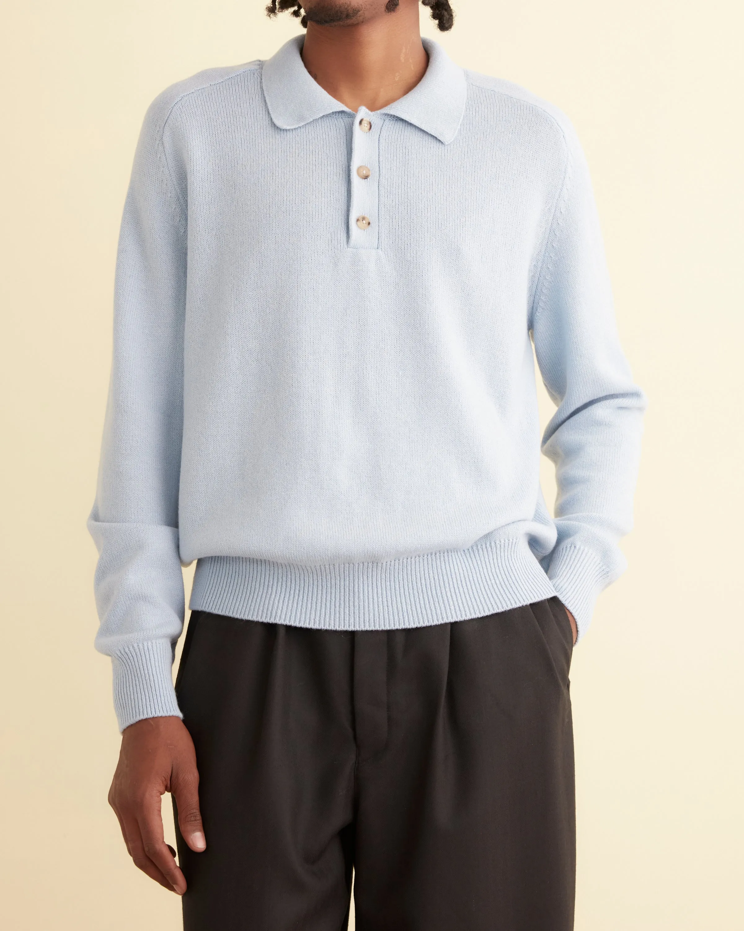 Cashmere Polo - Blue