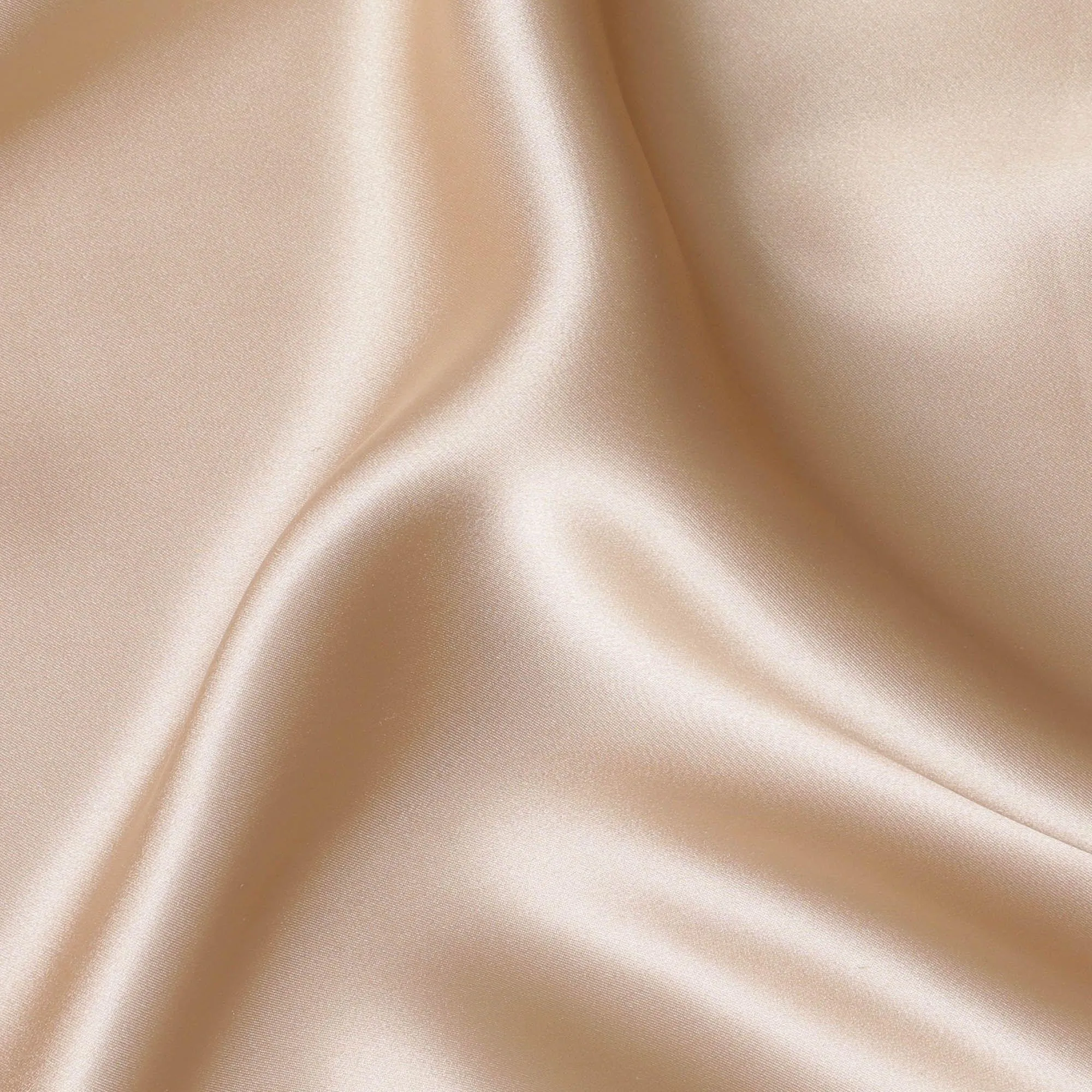 Champagne plain premium pure silk satin fabric-D12443