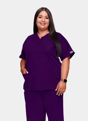 Cherokee Unisex Scrub Top - Eggplant