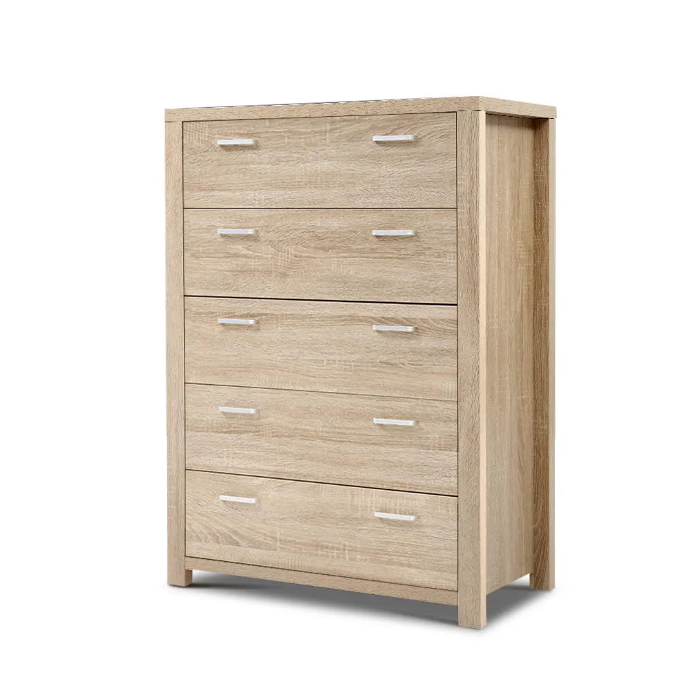 Chest Of drawer 5 Drawers Dresser Cabinet Tallboy Storage Bedroom Furniture