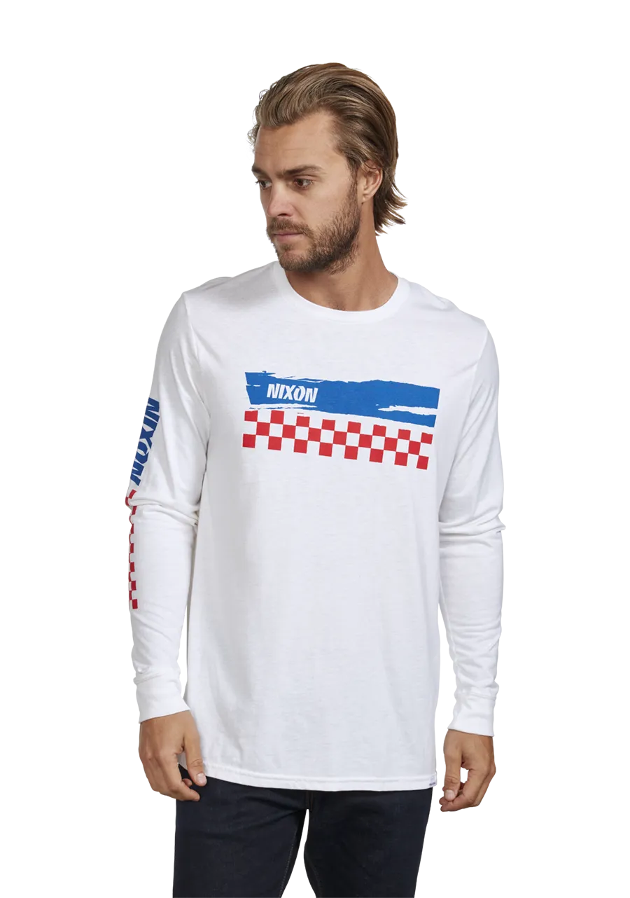 Circuit Long Sleeve Repreve® T-Shirt - White / Navy