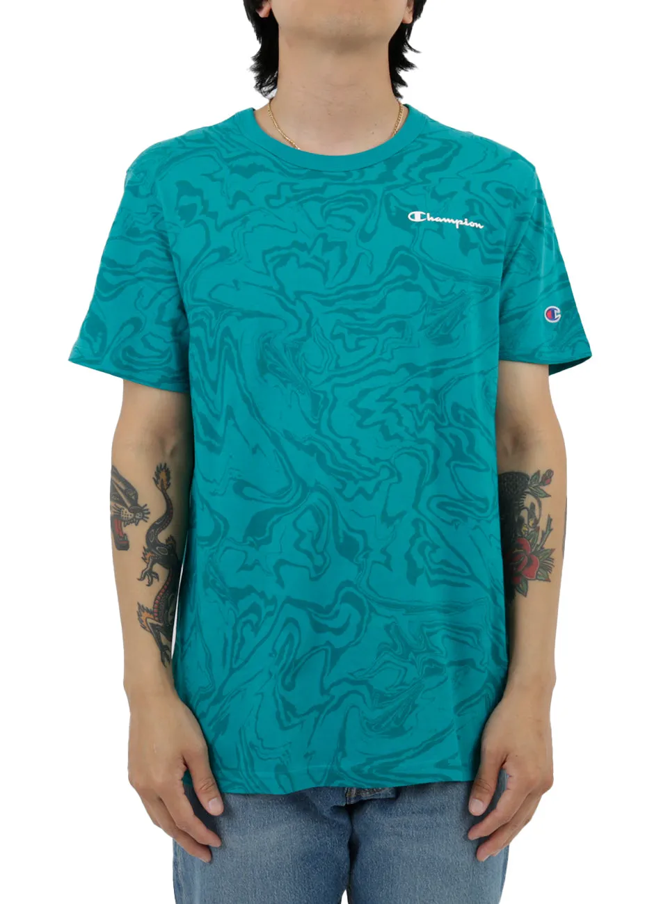 Classic AOP T-Shirt - Liquid Marble Jungle Mint