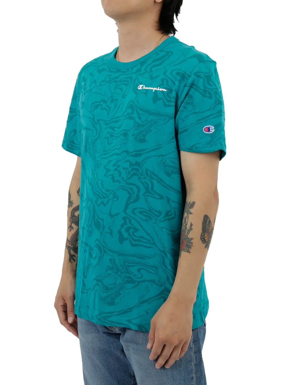 Classic AOP T-Shirt - Liquid Marble Jungle Mint