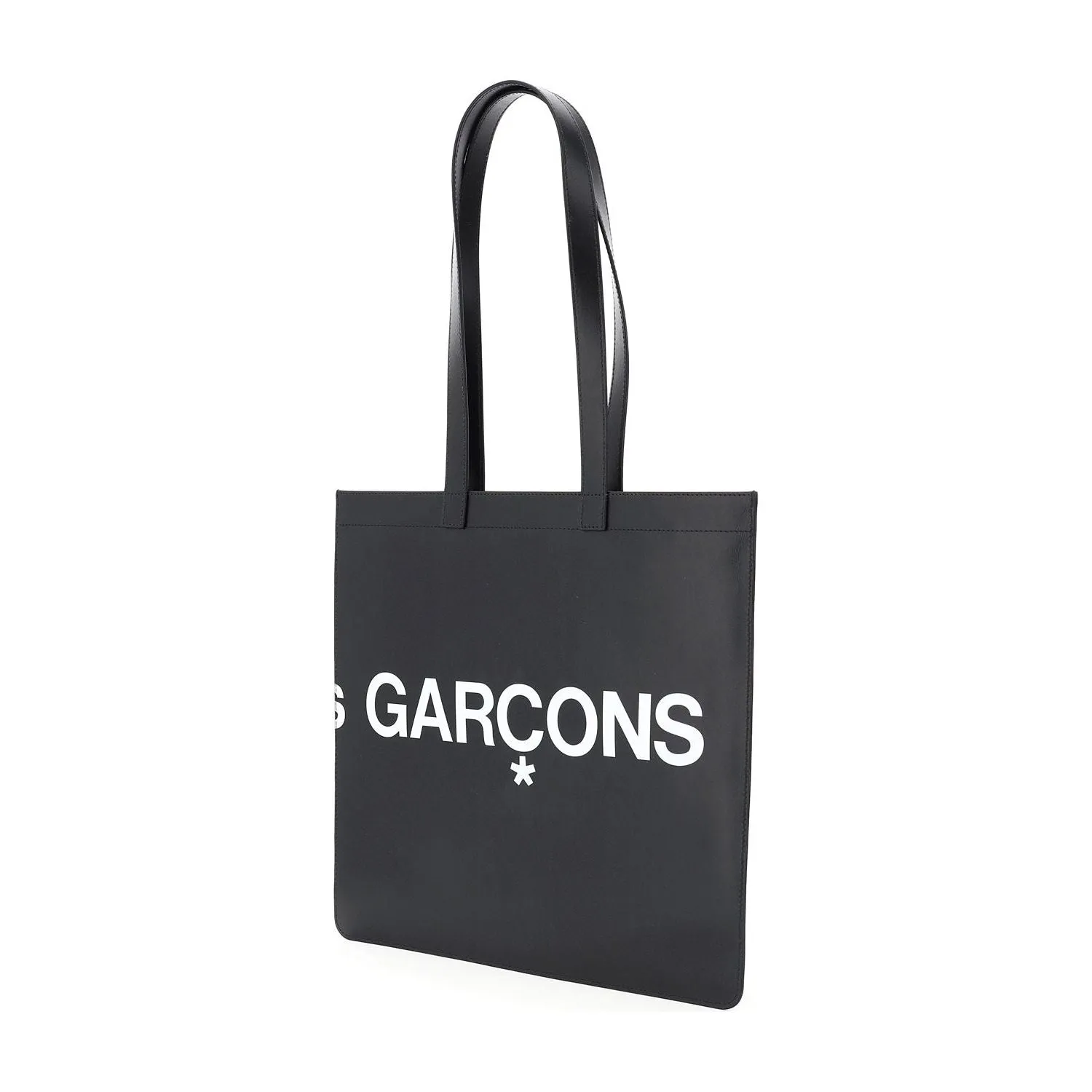 Comme Des Garcons Wallet leather tote bag with logo