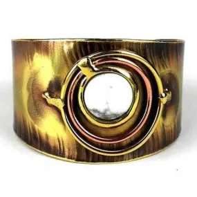 Concentric Howlite Brass and Copper Cuff Brass Images