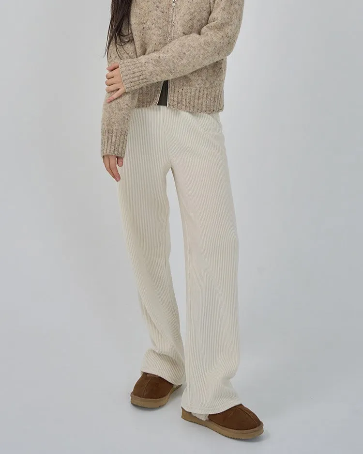 CORDUROY BANDING WIDE PANTS