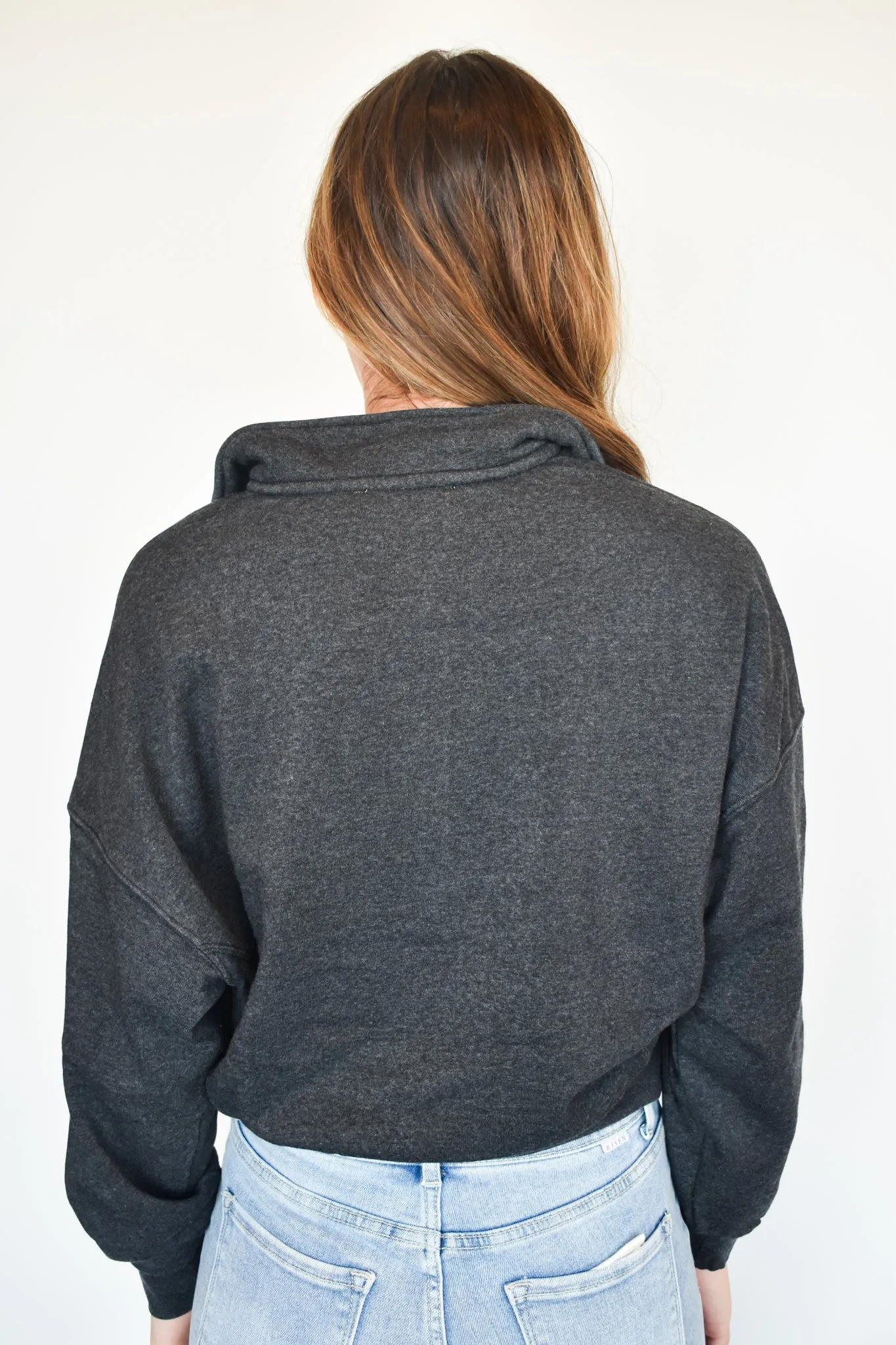 Courtney Quarter Zip- Ash Black