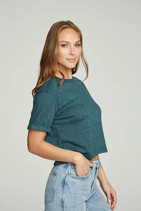 Cropped Crew Neck Short Sleeve Tee