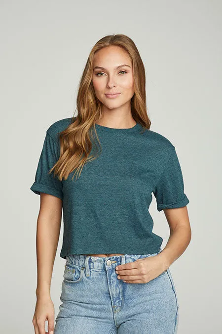 Cropped Crew Neck Short Sleeve Tee