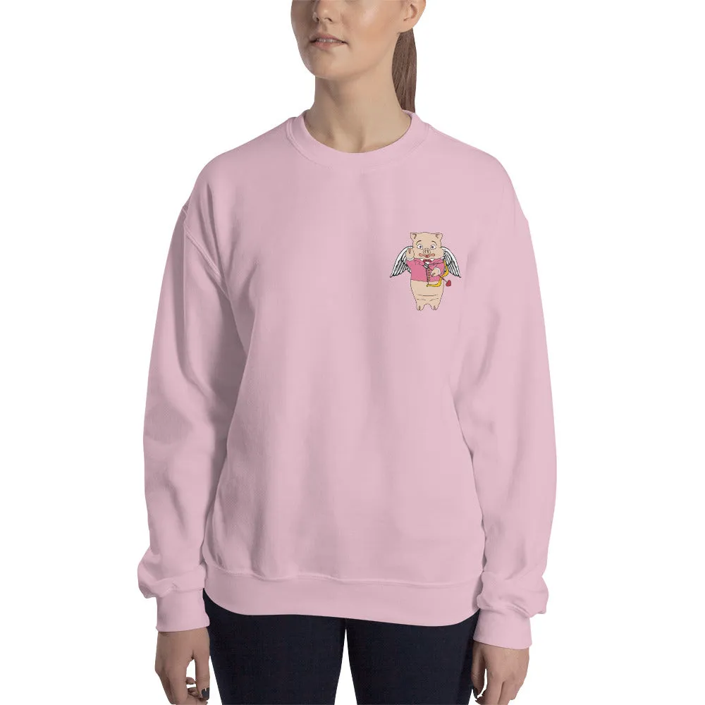 Cupid Pig   Valentine's Day Sweatshirt