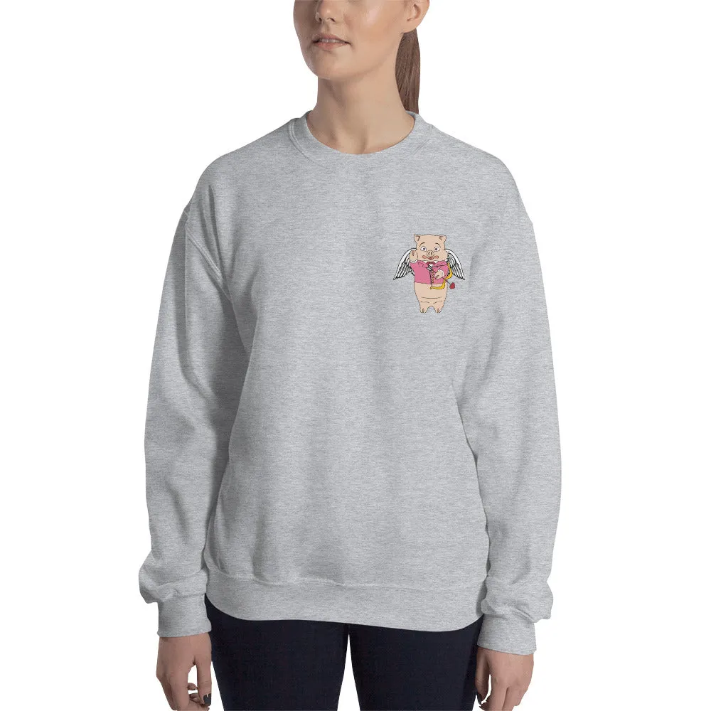 Cupid Pig   Valentine's Day Sweatshirt