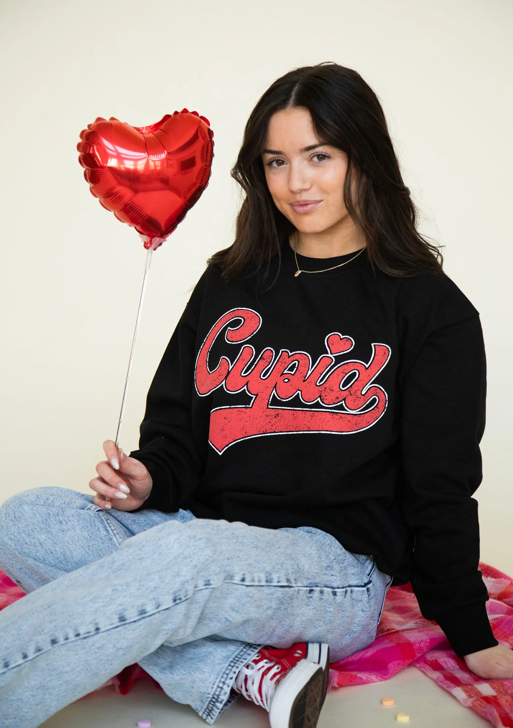 Cupid Valentine's Graphic Brushed Sweatshirt