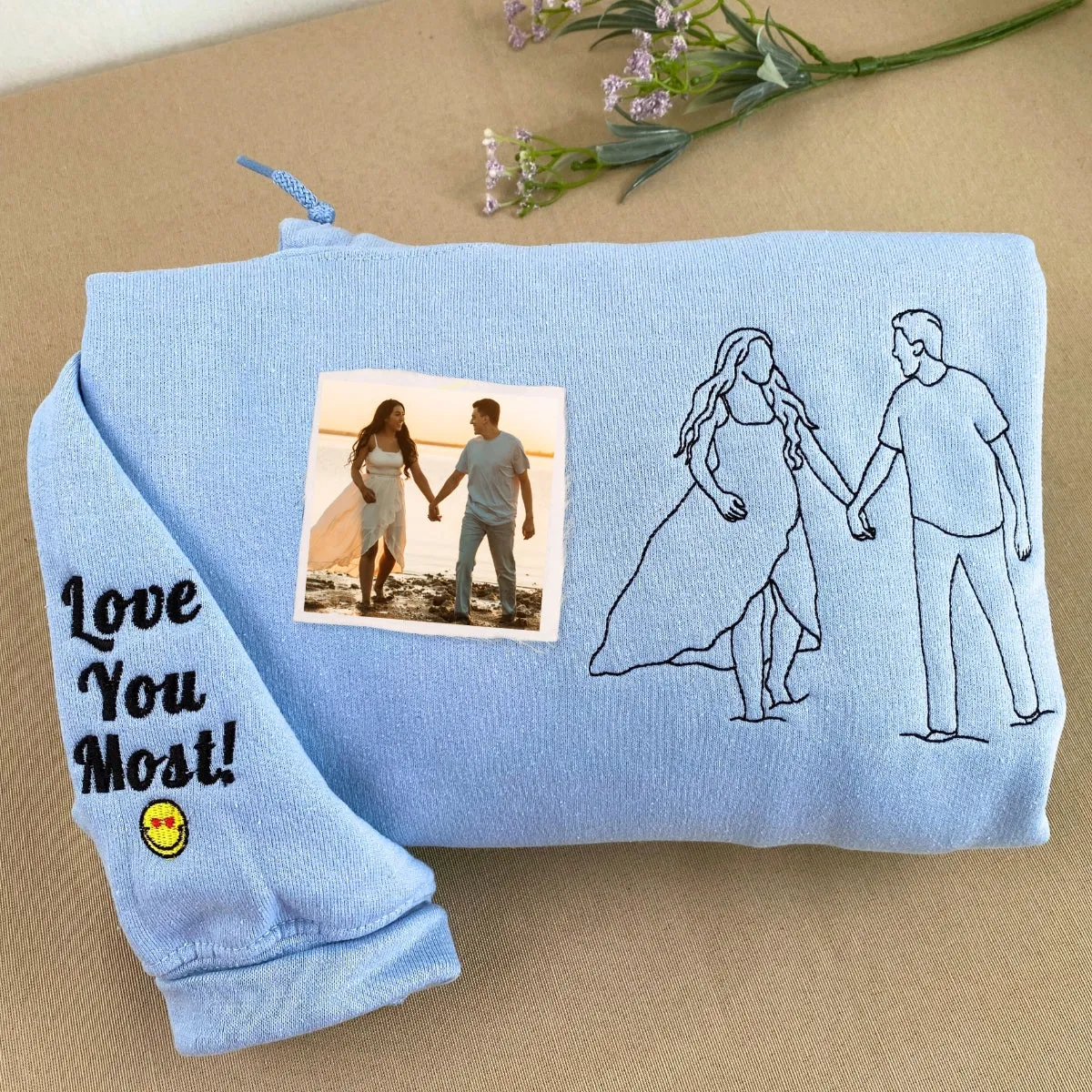 Custom Embroidered Hoodies & Sweatshirts | Anniversary Photo Gift