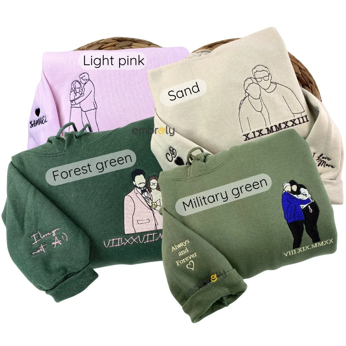 Custom Embroidered Hoodies & Sweatshirts | Anniversary Photo Gift