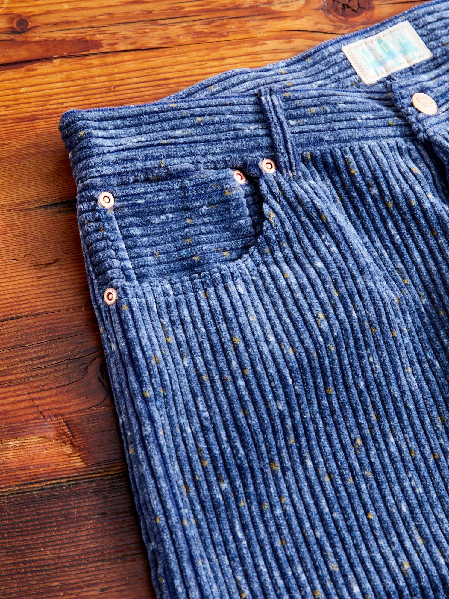 Donegal Corduroy Five Pocket Trousers in Marine Blue