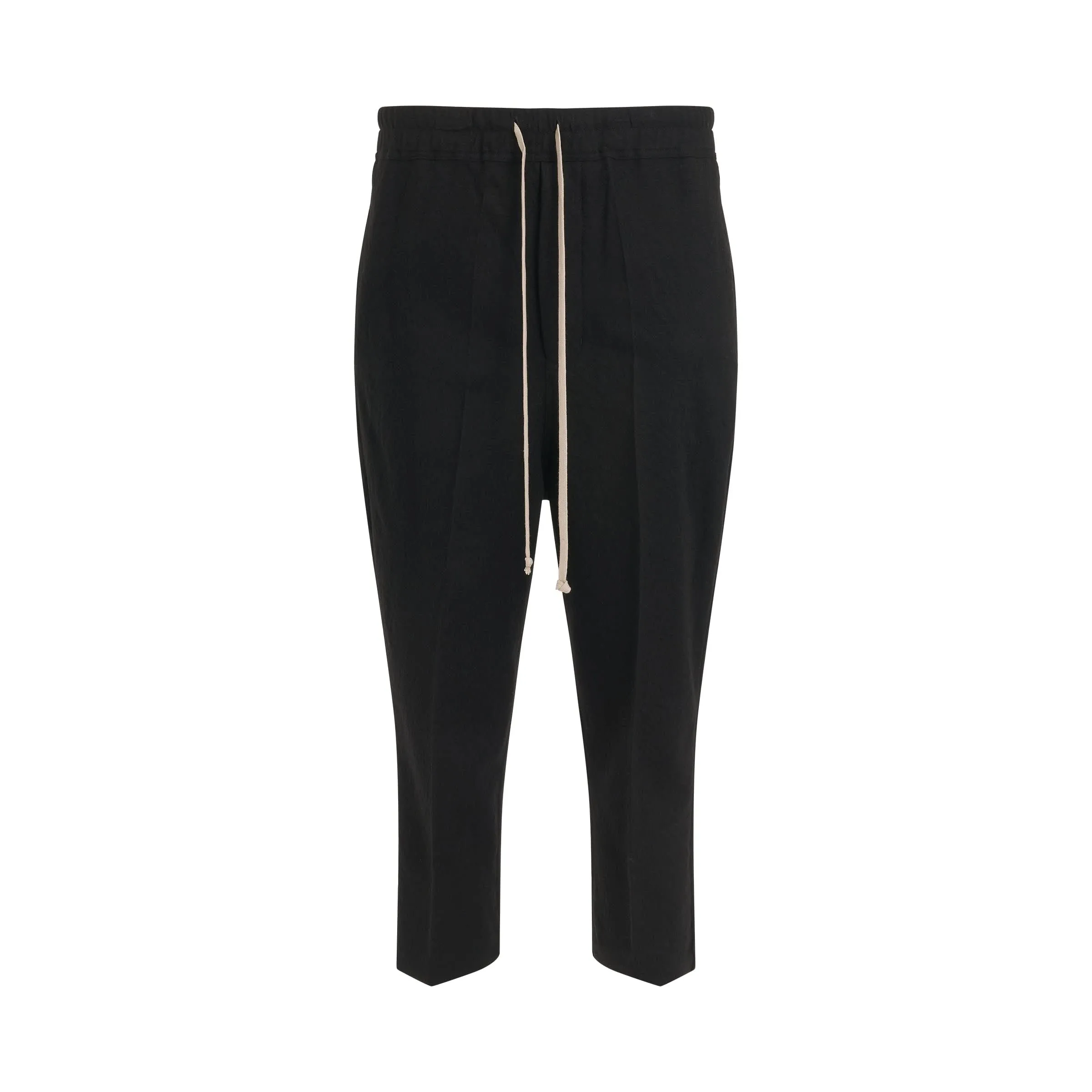 Drawstring Astaires Copped Woven Pants in Black